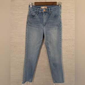 Kut from the Kloth Rachael Fab Ab Mom Jeans High Rise Raw Edge